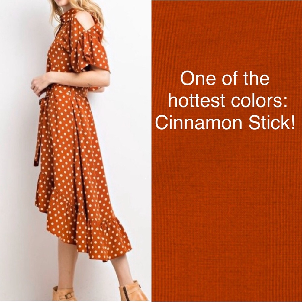 Polka Dot Midi Wrap Dress - Picture 2 of 5